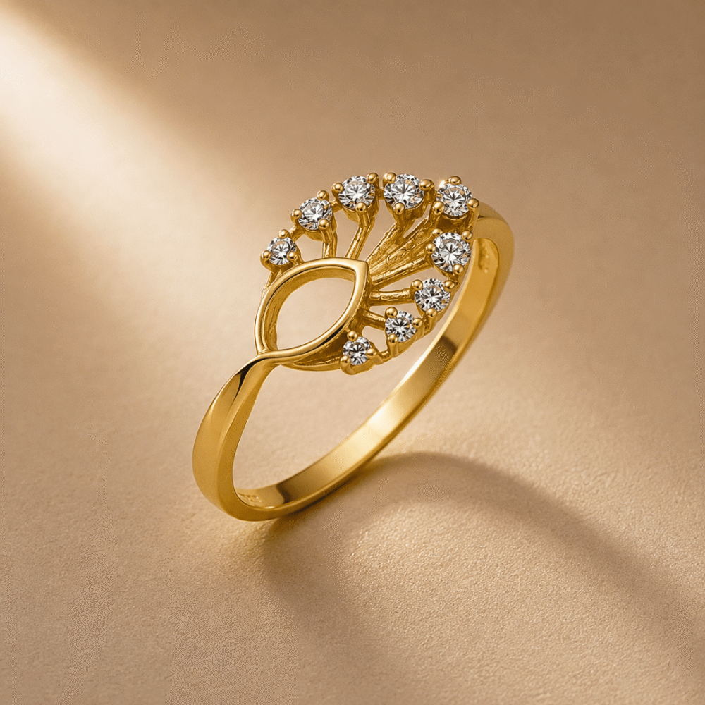 Leafy Elegance Diamond Ring by Osha Jewels Kolkata