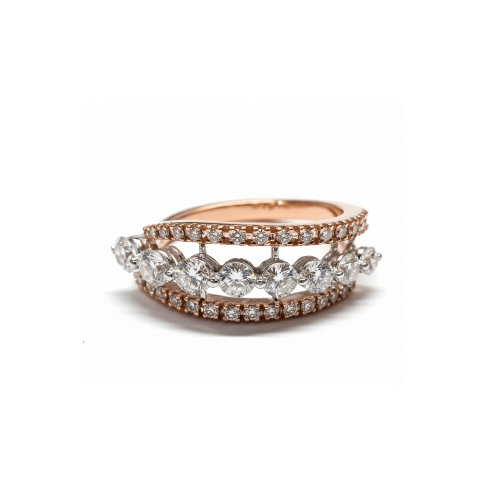 Linear Light Diamond Ring by Osha Jewels Kolkata