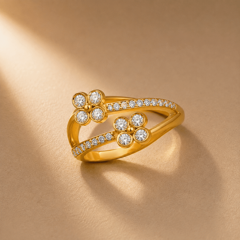 osha jewels petal perfection dual flower ring yellow gold