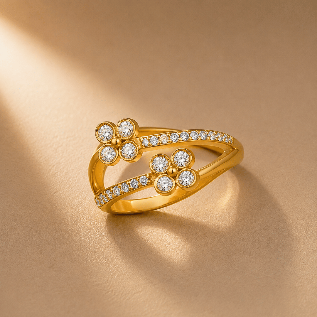 Petal Perfection Dual Flower Ring