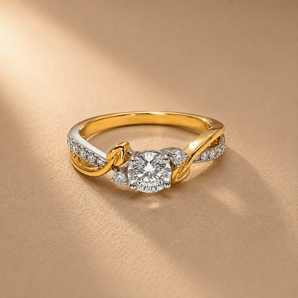 Vineyard Splendor Solitaire Ring by Osha Jewels Kolkata
