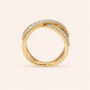 Diamond Crossover Harmony Band by OSHA Jewels with 29 lab-grown diamonds.