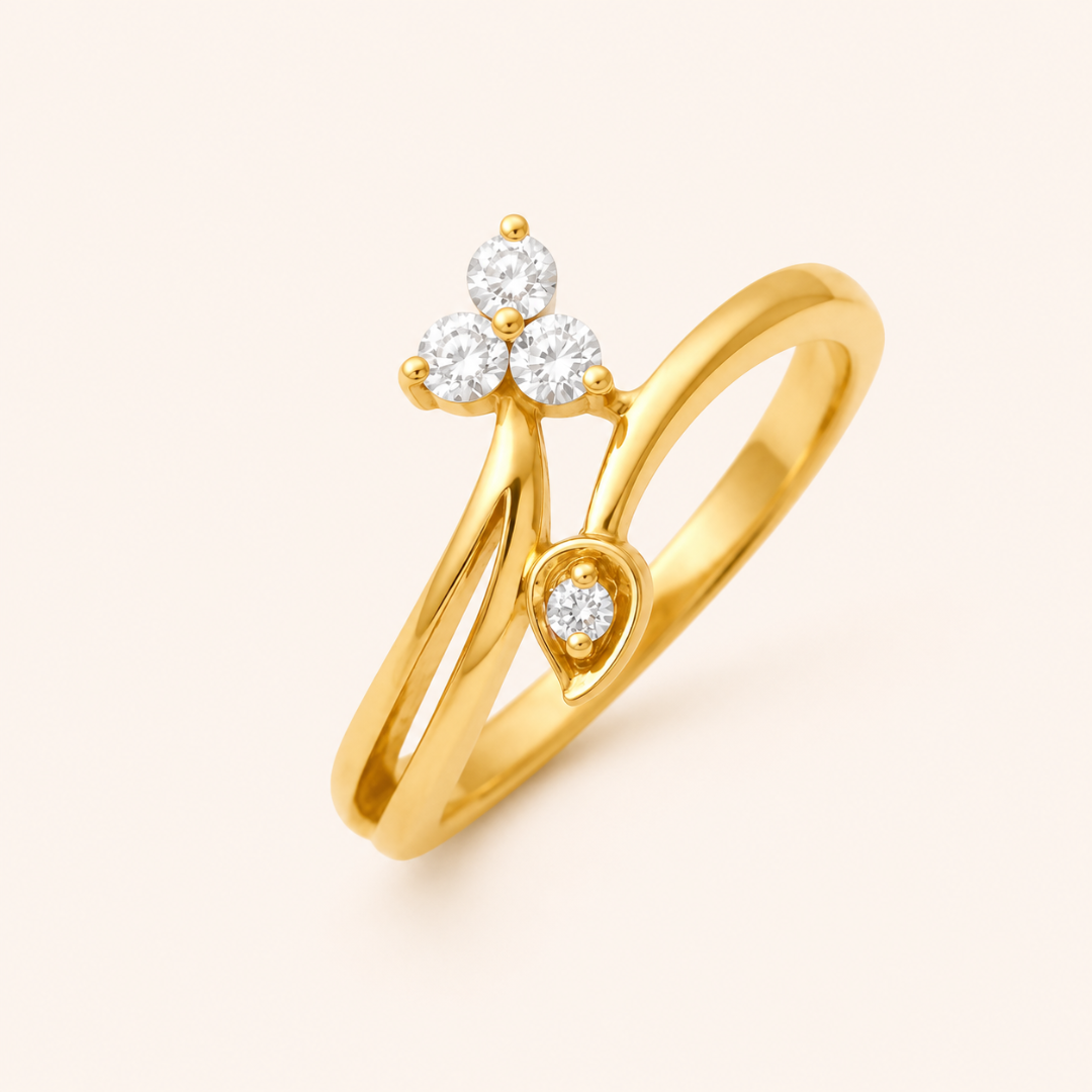 Duo Leaf Diamond Ring