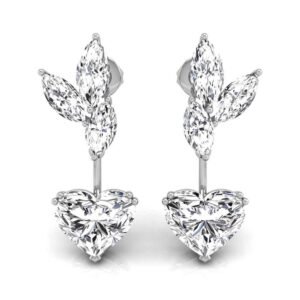 Heart Leaf Diamond Earrings