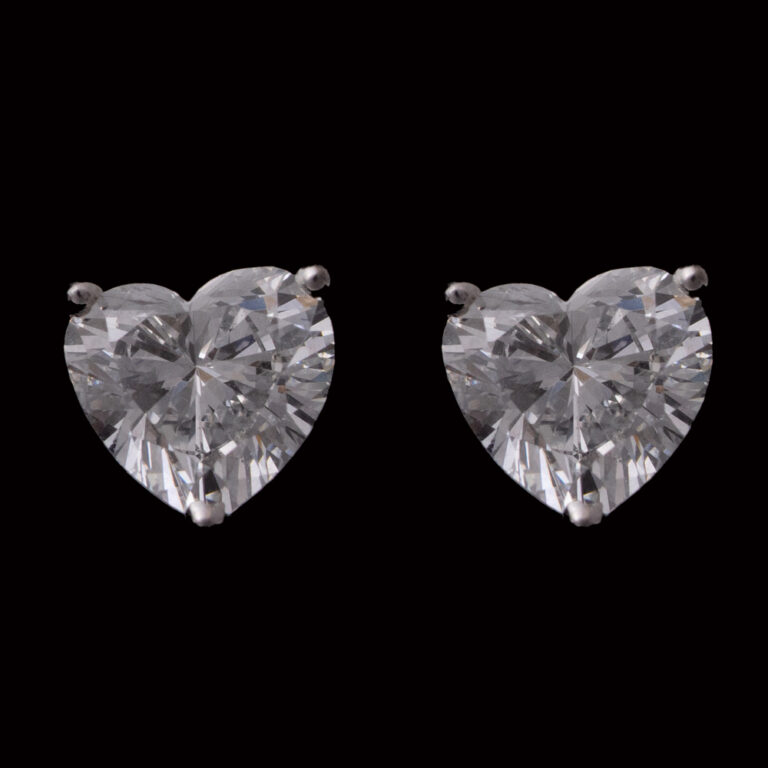 Heart-Shaped Diamond Solitaire Earrings