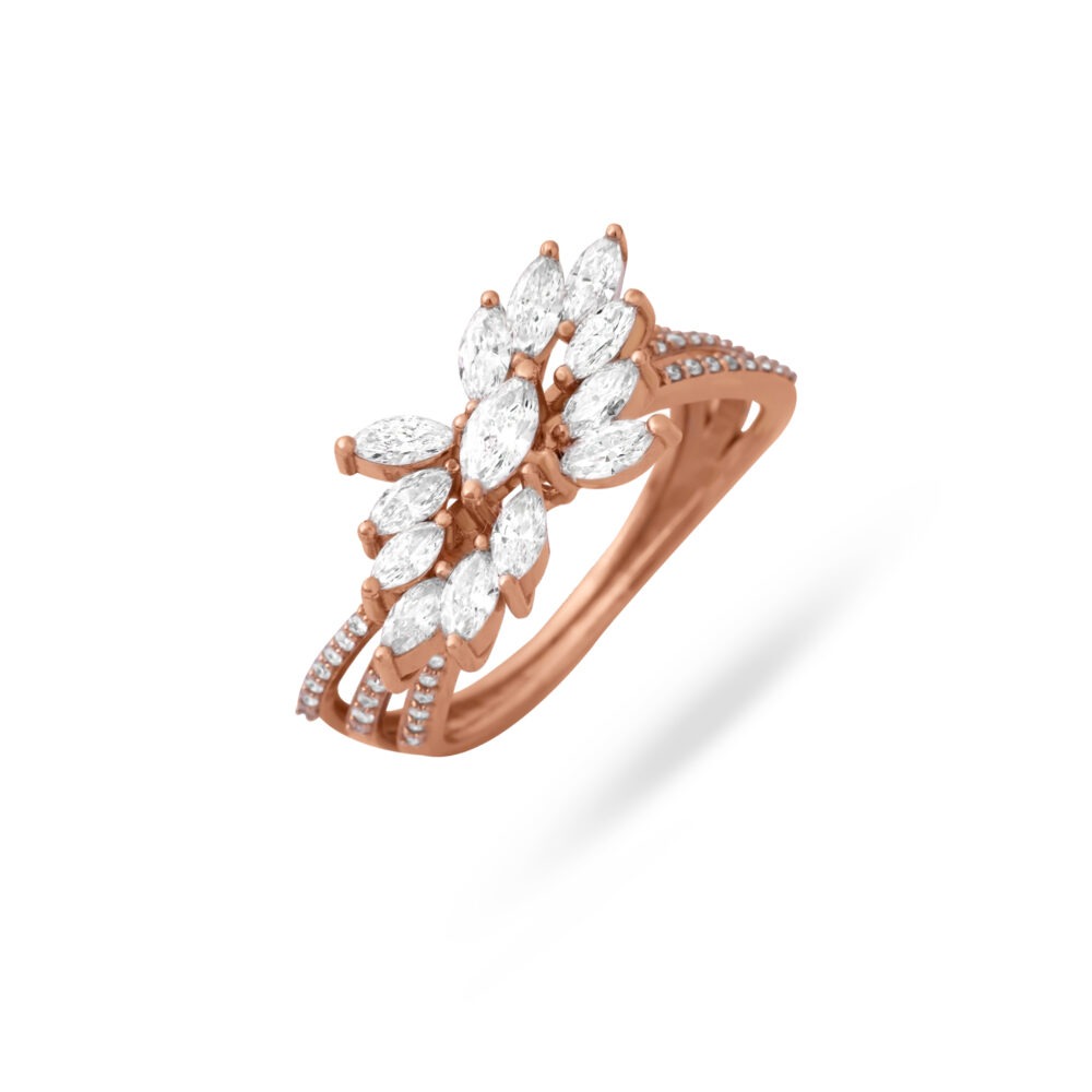 Crossover Cocktail Ring in Rose Gold