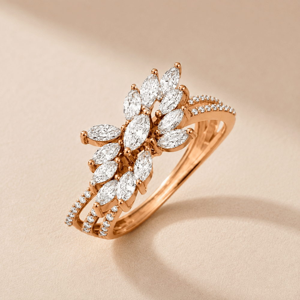 Crossover Cocktail Ring in Rose Gold