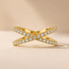Diamond Crossover Harmony Band by OSHA Jewels with 29 lab-grown diamonds.