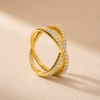 Diamond Crossover Harmony Band by OSHA Jewels with 29 lab-grown diamonds.