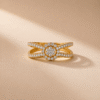 Double Shank Solitaire Ring by OSHA Jewels with 53 lab-grown diamonds.