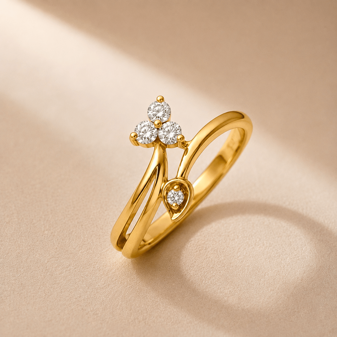 Duo Leaf Diamond Ring
