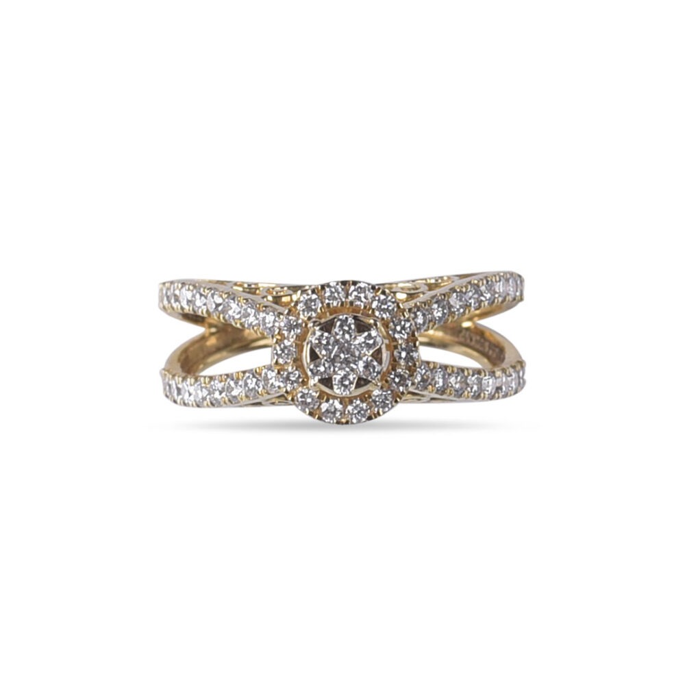 Double Shank Solitaire Ring by OSHA Jewels with 53 lab-grown diamonds.