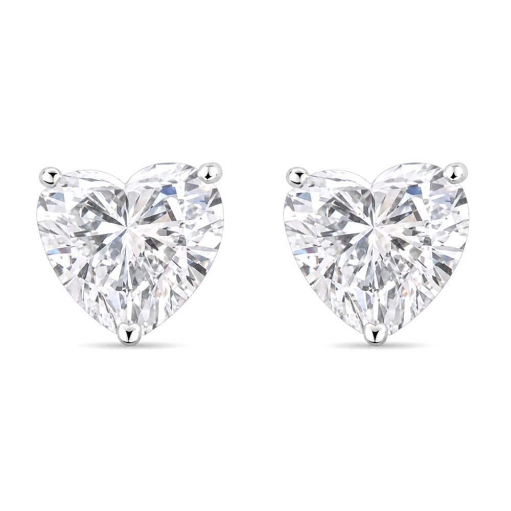Heart Shaped Solitaire Earrings from osha jewels