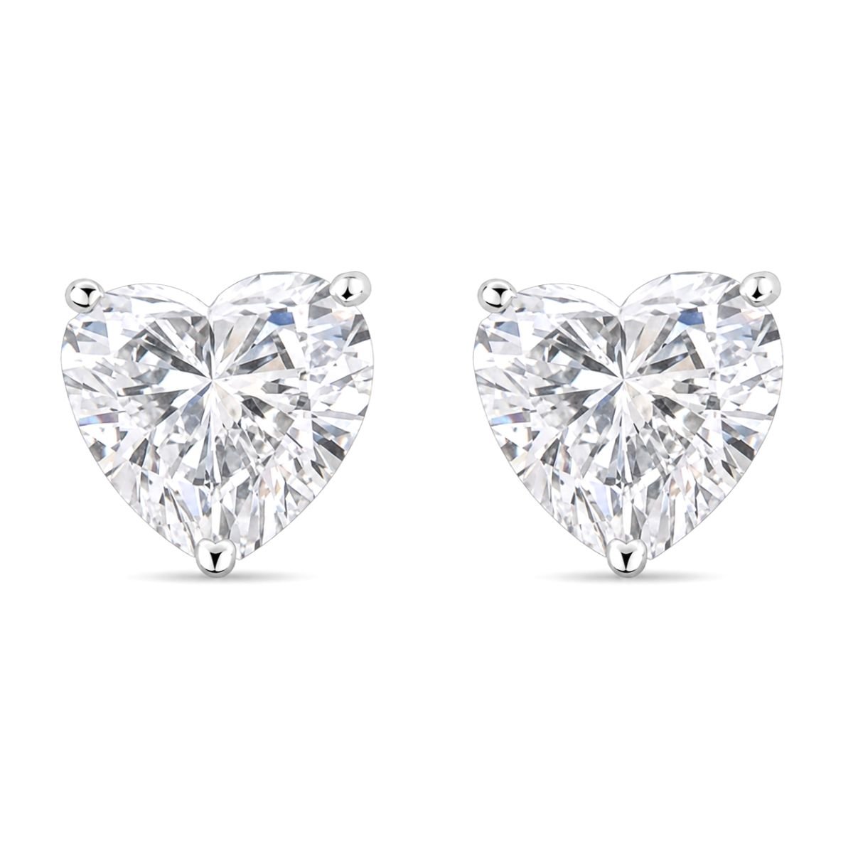 Heart Shaped Solitaire Earrings