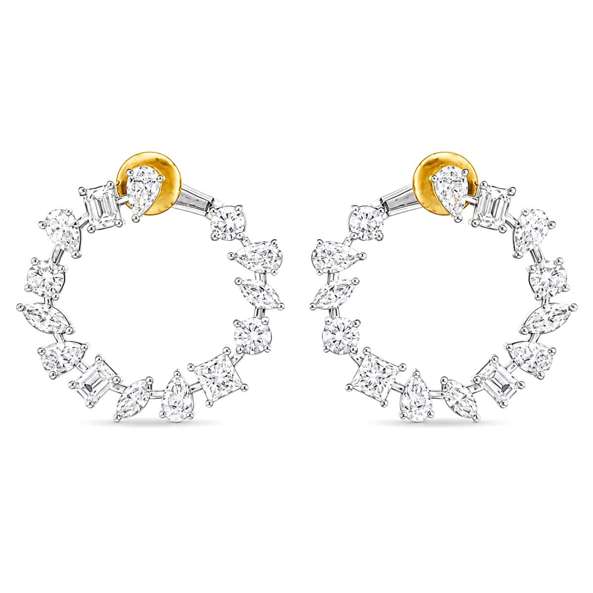 Large Multi-Shape Open Hoop Earrings