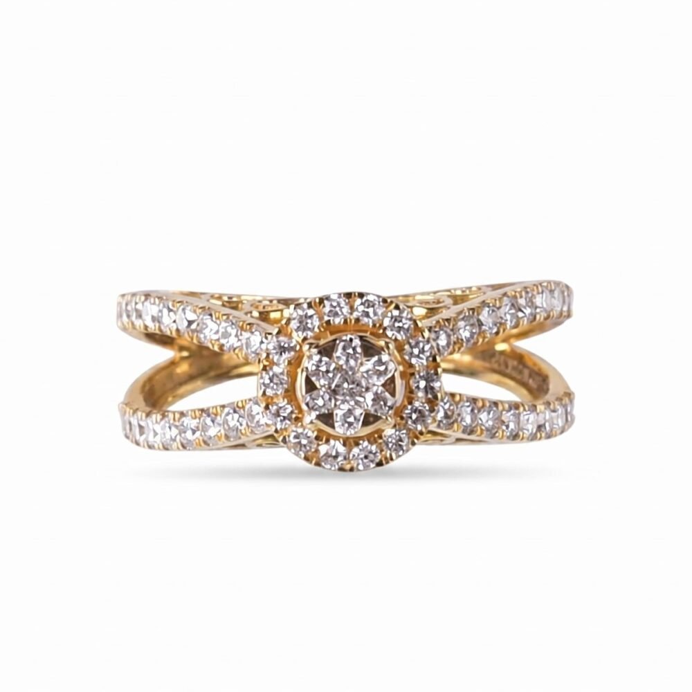 Double Shank Solitaire Ring by OSHA Jewels with 53 lab-grown diamonds.