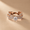 Triple Crossover Solitaire Ring by OSHA Jewels with 53 lab-grown diamonds.