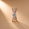 Triple Crossover Solitaire Ring by OSHA Jewels with 53 lab-grown diamonds.