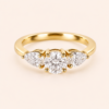 3 Stone Diamond Ring in Yellow Gold from OSHA JEWELS