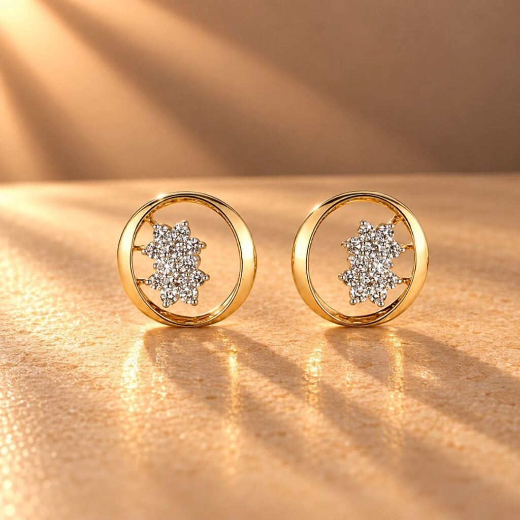 Bounded Twin Flower Diamond Earrings