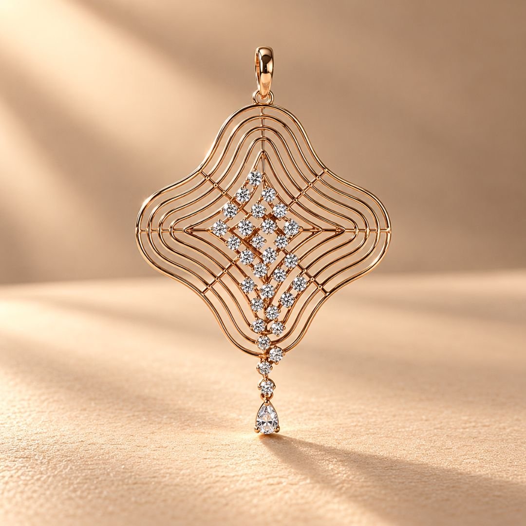 Elegant Diamond Lattice Pendant