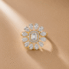 Floral Pear Cocktail Ring from osha jewels kolkata