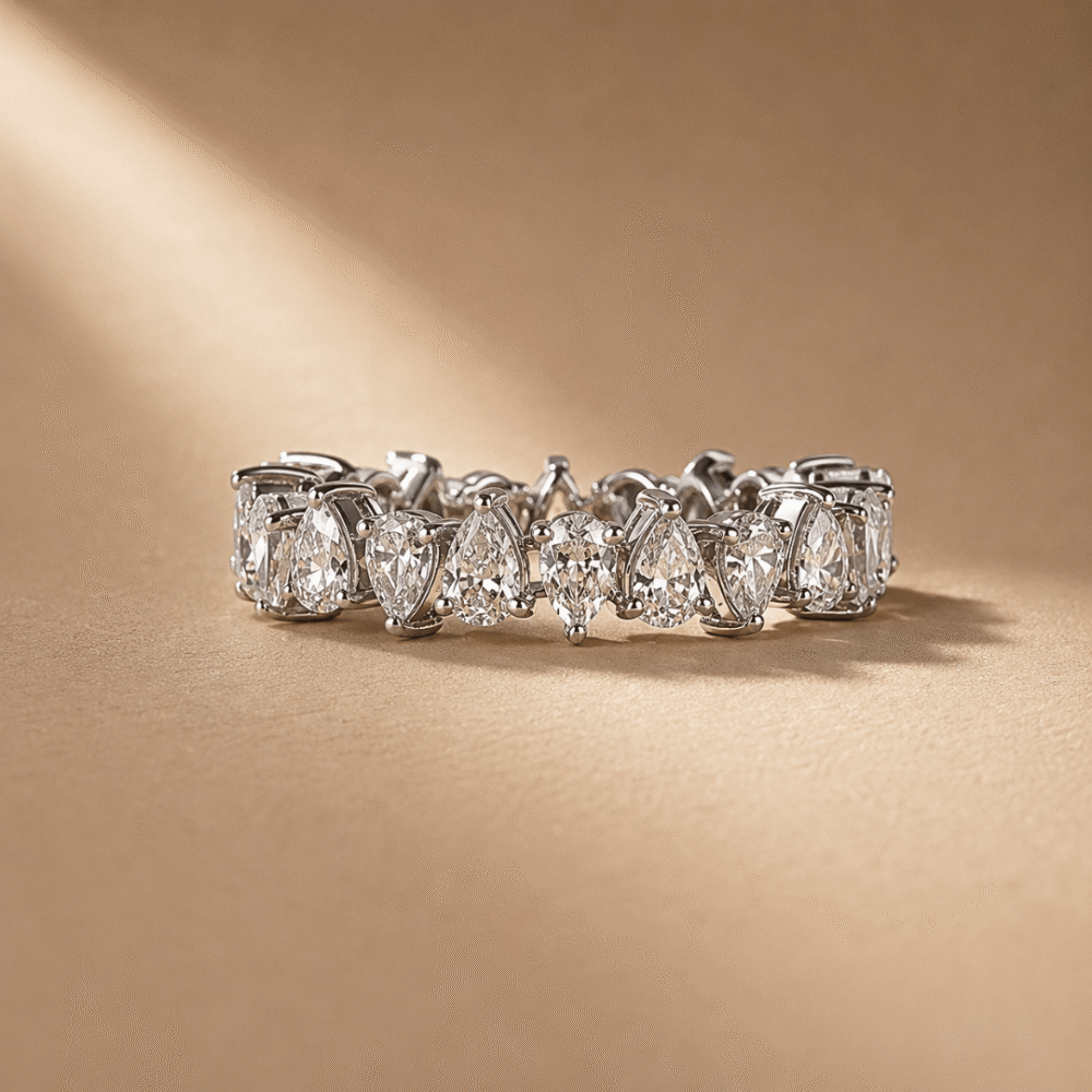 Inverted Pear Diamond Eternity Ring from OSHA Jewels