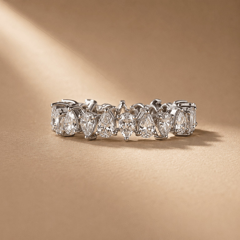Inverted Pear Diamond Eternity Ring from OSHA Jewels