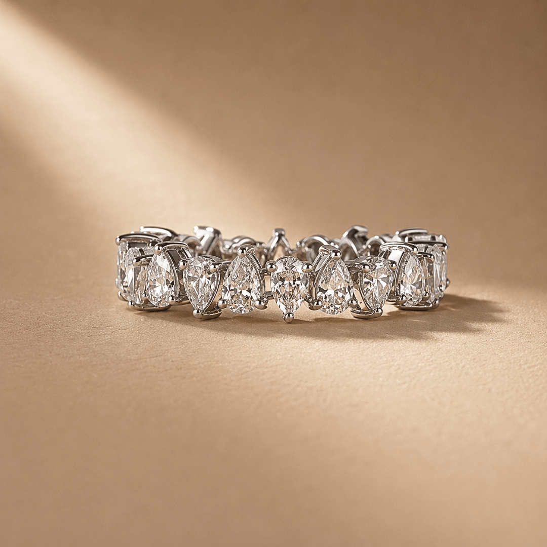 Inverted Pear Diamond Eternity Ring