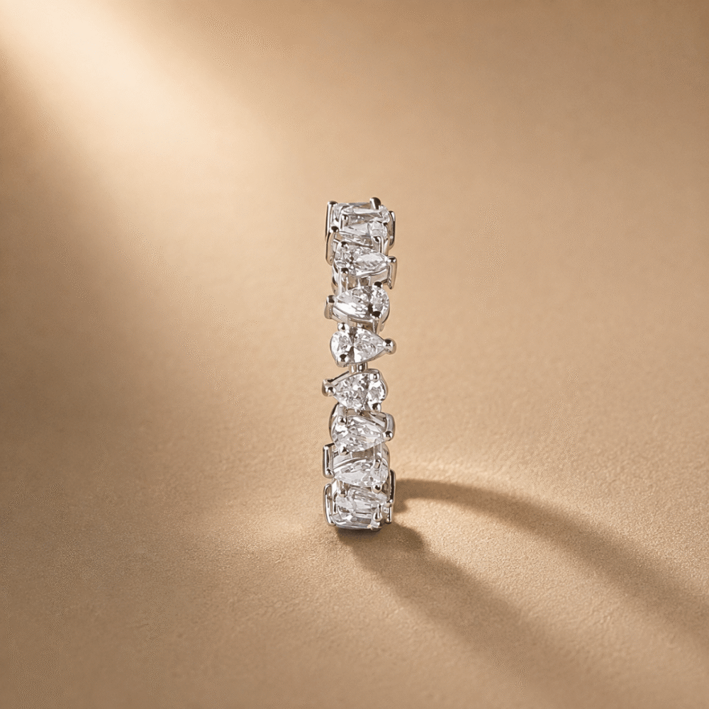 Inverted Pear Diamond Eternity Ring from OSHA Jewels