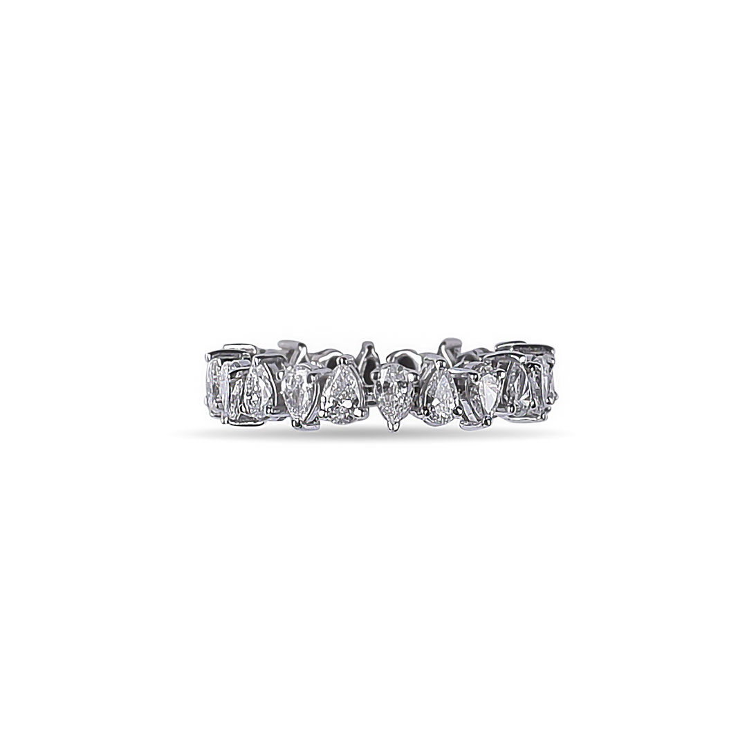 Inverted Pear Diamond Eternity Ring