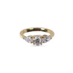 3 Stone Diamond Ring in Yellow Gold from OSHA JEWELS