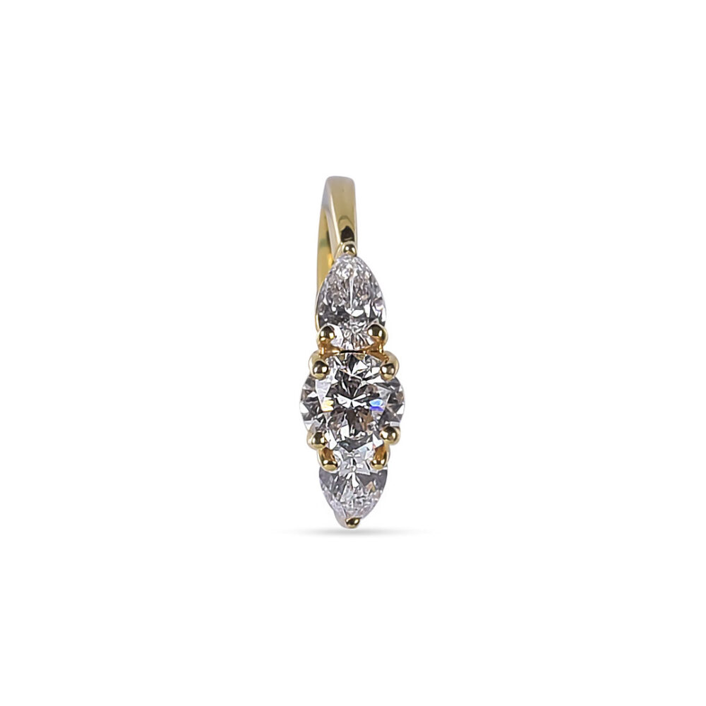 3 Stone Diamond Ring in Yellow Gold from OSHA JEWELS