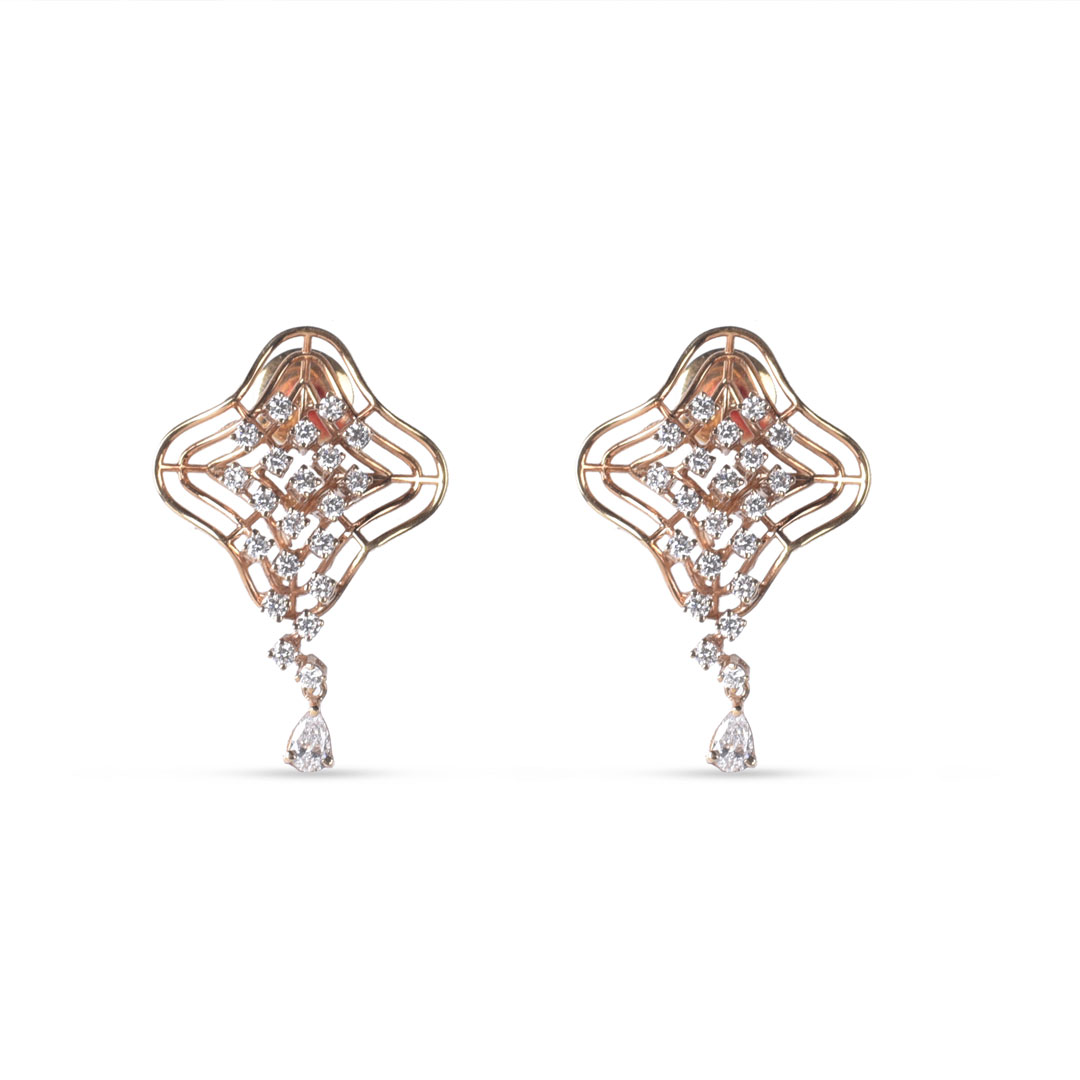 Elegant Diamond Lattice Earrings