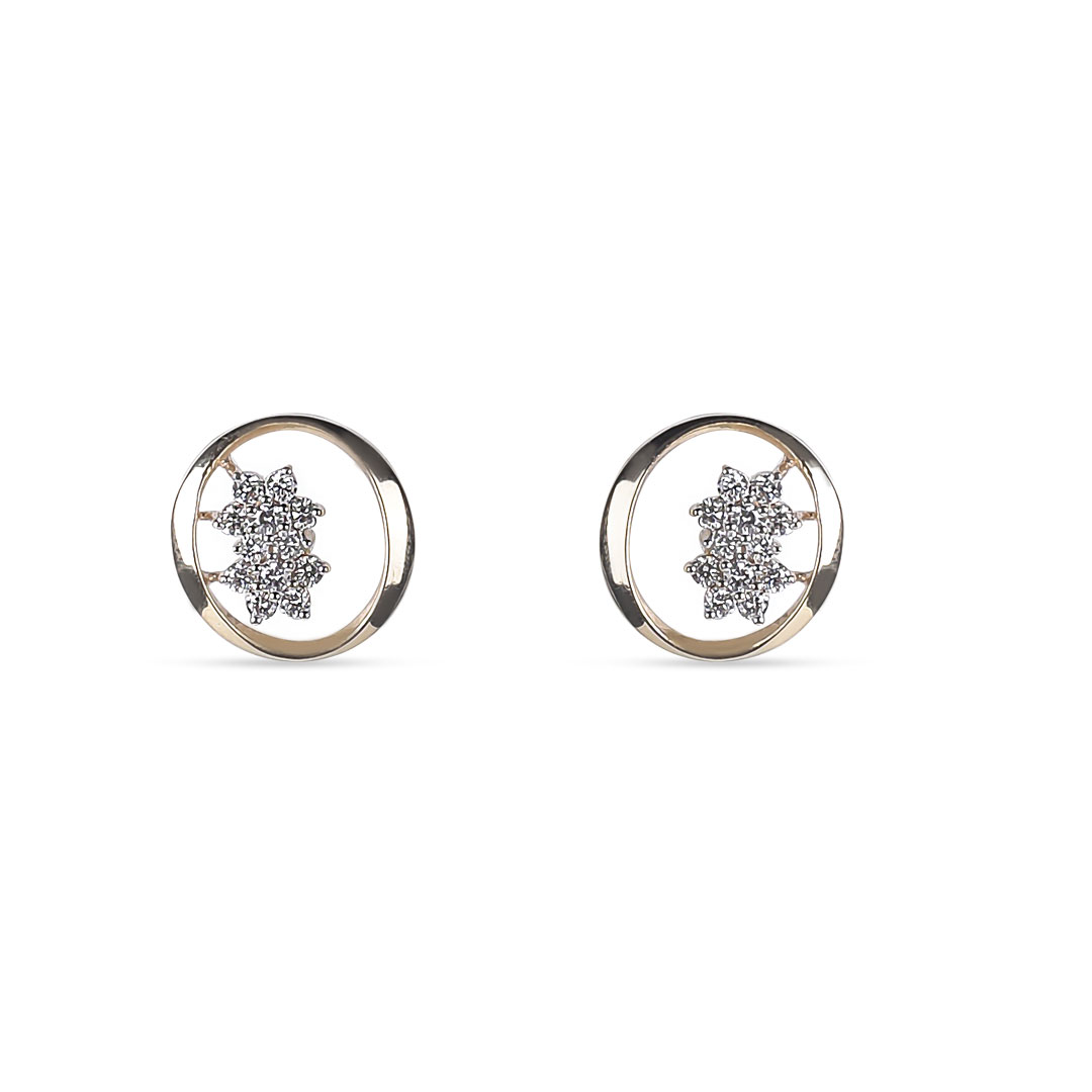 Bounded Twin Flower Diamond Earrings