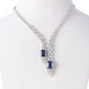 Multi Shape Diamond Necklace with Blue Stones in White Gold from Osha Jewels Kolkata