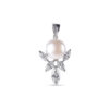 Elegant Pearl Pendant with Marquise Lab-Grown Diamonds from OSHA Jewels