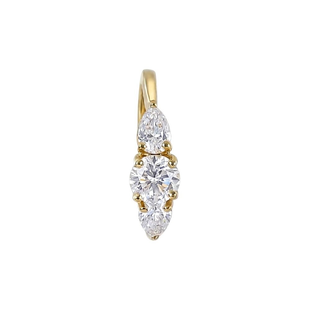 3 Stone Diamond Ring in Yellow Gold from OSHA JEWELS