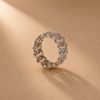 Two Tone Chain Link Stackable Diamond Ring from Osha Jewels