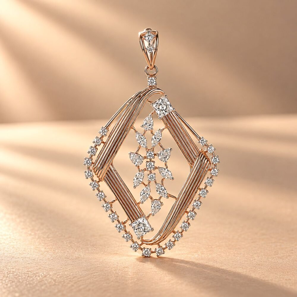 Intricate Filigree Lab Diamond Pendant from OSHA Jewels