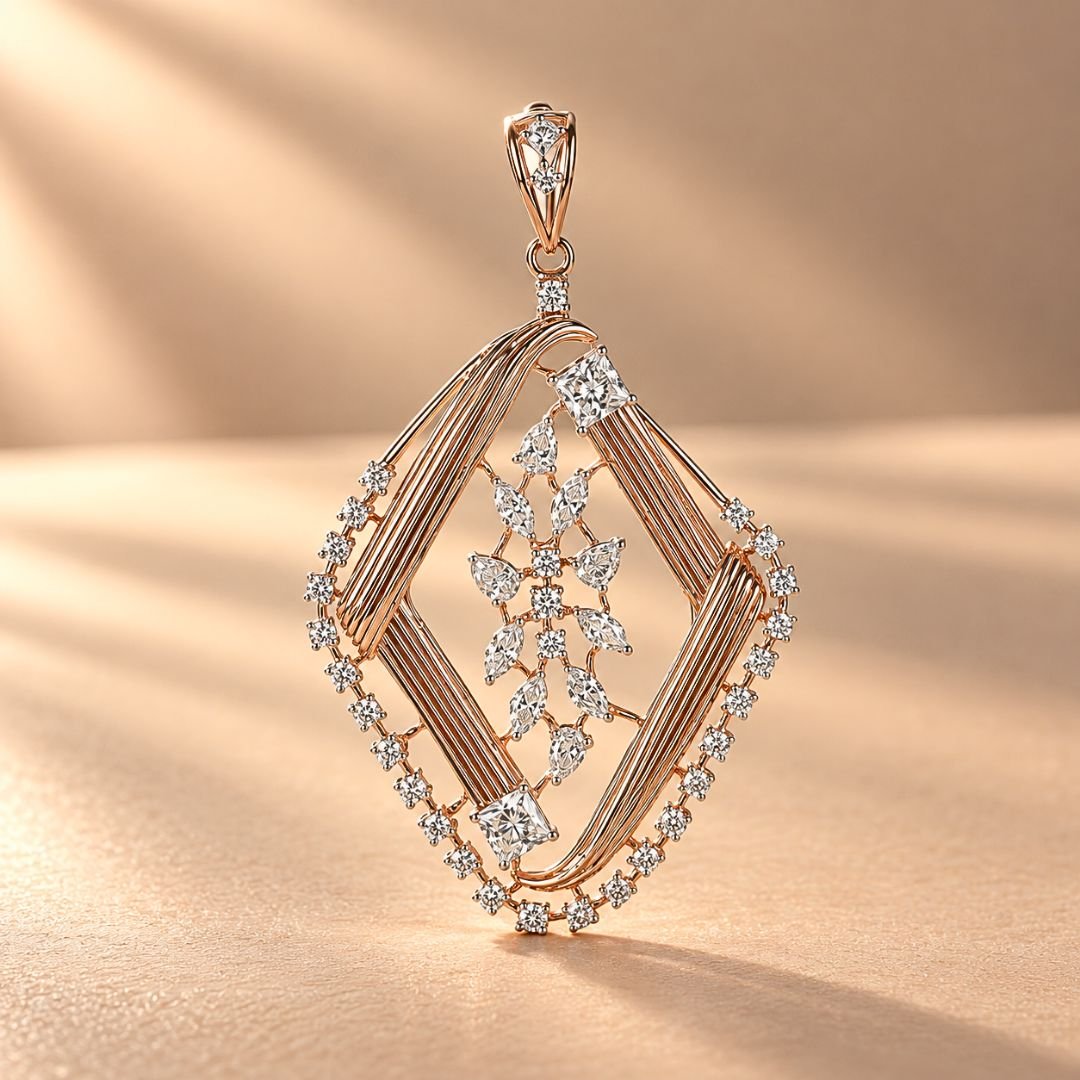 Intricate Filigree Lab Diamond Pendant