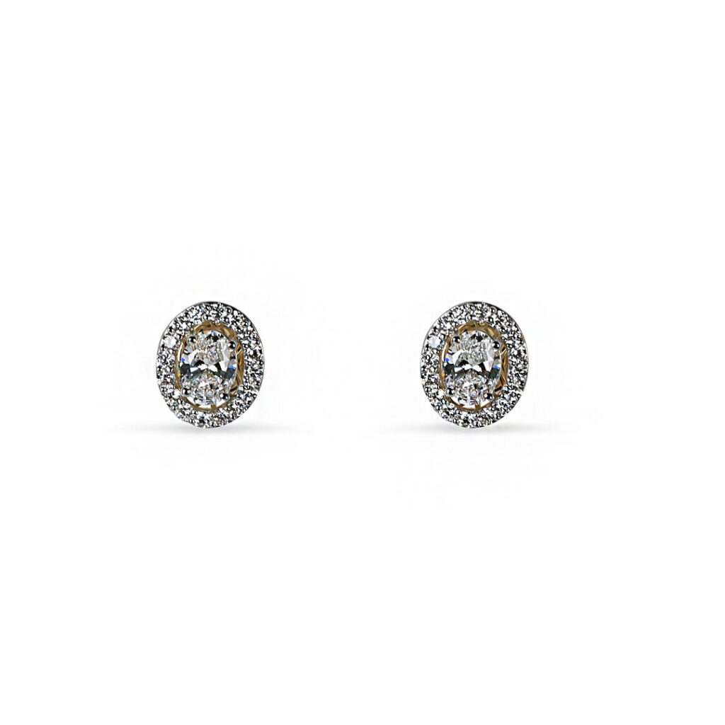 Oval Diamond Solitaire Earrings