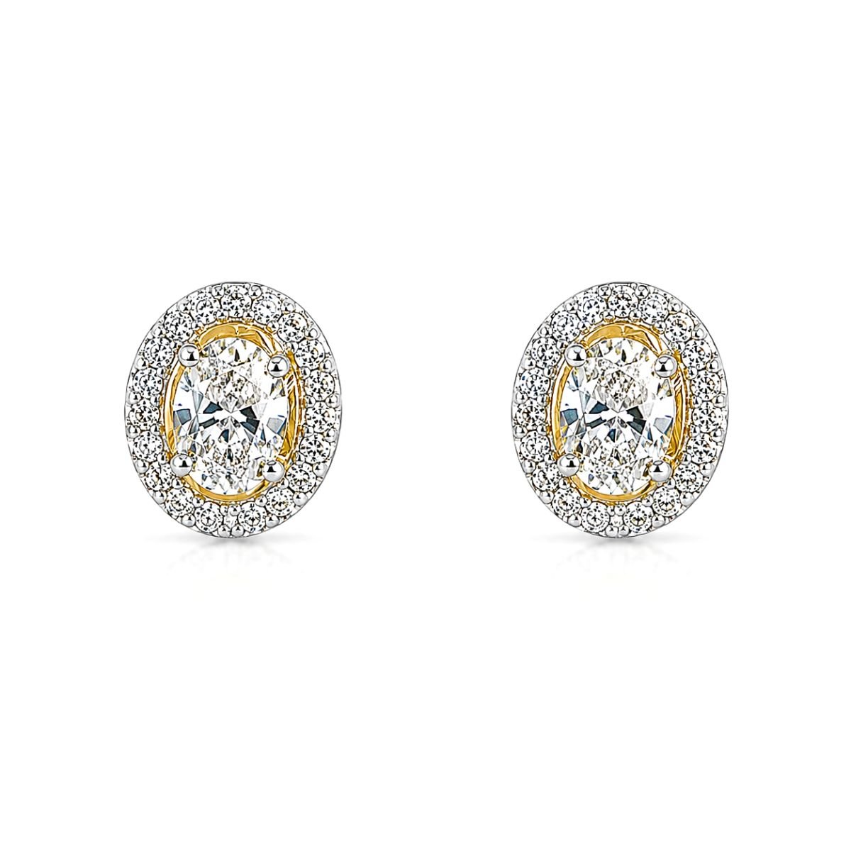 Oval Diamond Solitaire Earrings