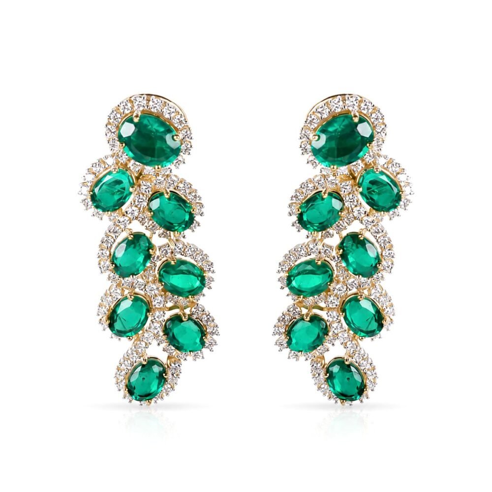 Exquisite Green Stone Earrings from OSHA Jewels