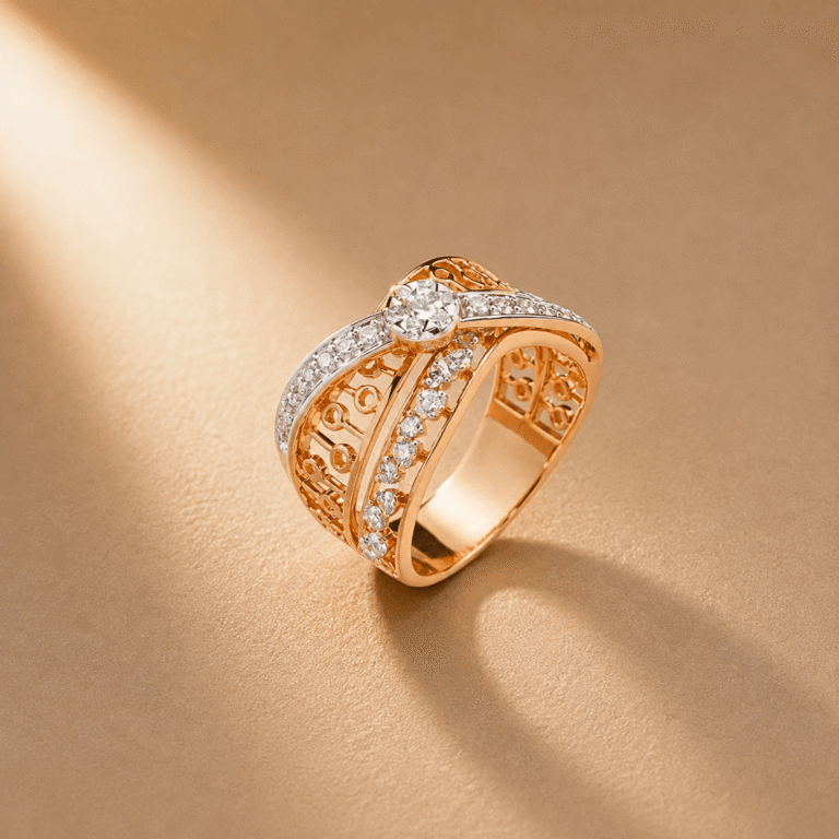 Radiant Rose Gold Diamond Ring from Osha Jewels Kolkata