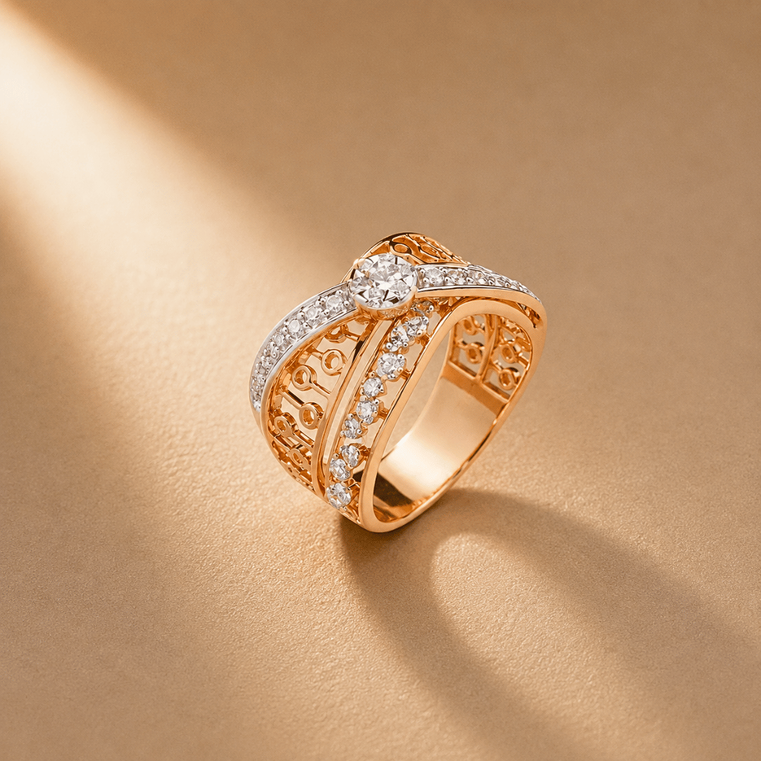 Radiant Rose Gold Diamond Ring