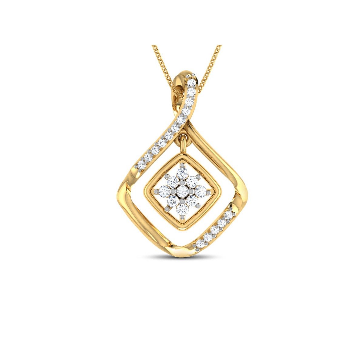 Radiant Floral Diamond Pendant