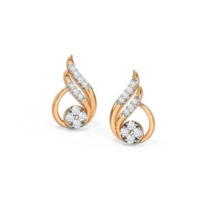 Serenity Swirl Diamond Earrings in Rose Gold osha jewels kolkata