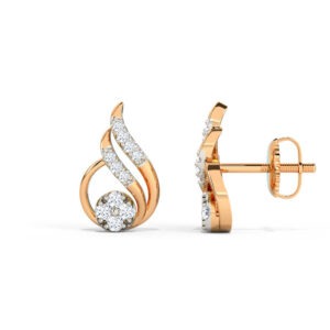 Serenity Swirl Diamond Earrings in Rose Gold osha jewels kolkata