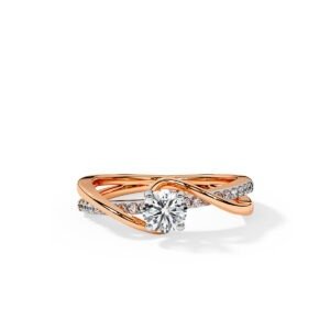 Twilight Twist Diamond Ring in Rose Gold osha jewels kolkata